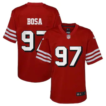 youth nike nick bosa scarlet san francisco 49ers alternate 